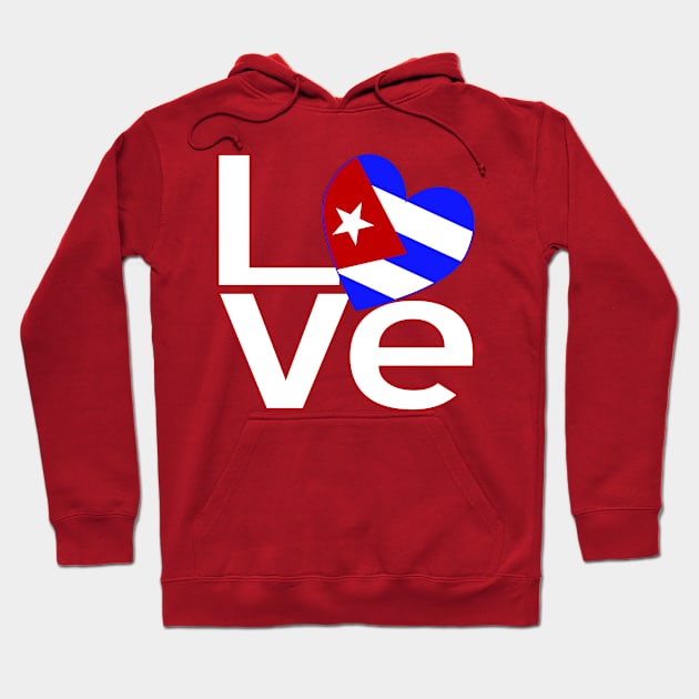 White Red Cuba LOVE Hoodie by AuntieShoe